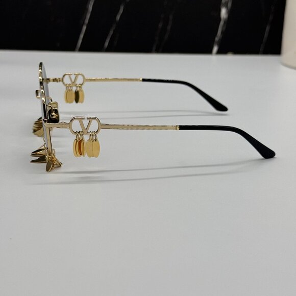 NEW VALENTINO VLS-174A SILVER GOLD WOMEN SUNGLASSES - Picture 6 of 12